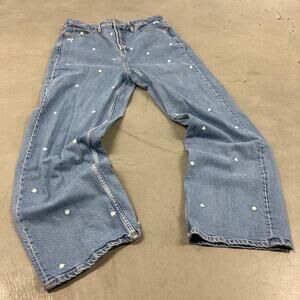 Y2K baggy flower print old navy baggy jeans 33x30